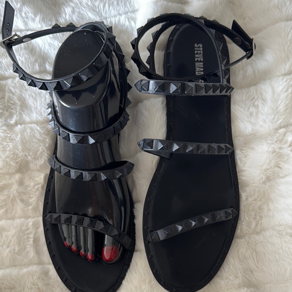 Steve Madden Black Studded Women's Sandals